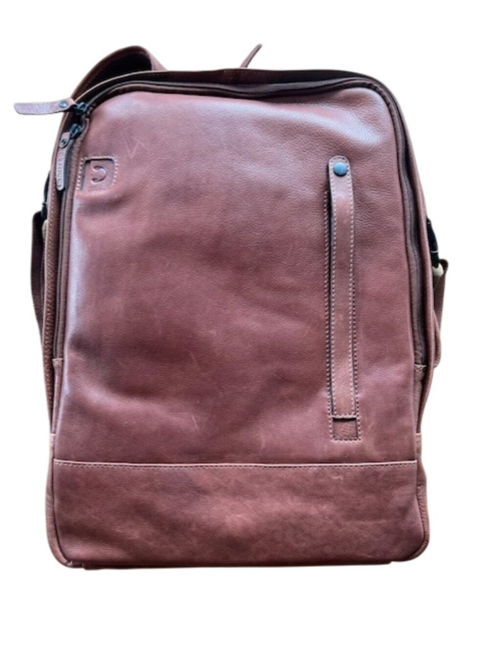 Genicci U-Falcon Leather Backpack Cognac Brown NWT Multi-Compartment